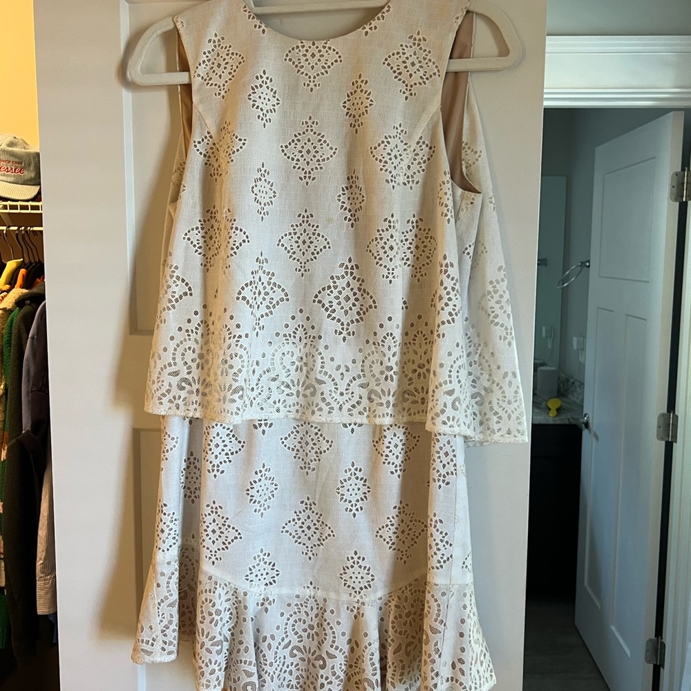 BCBGMaxaria White Eyelet Dress